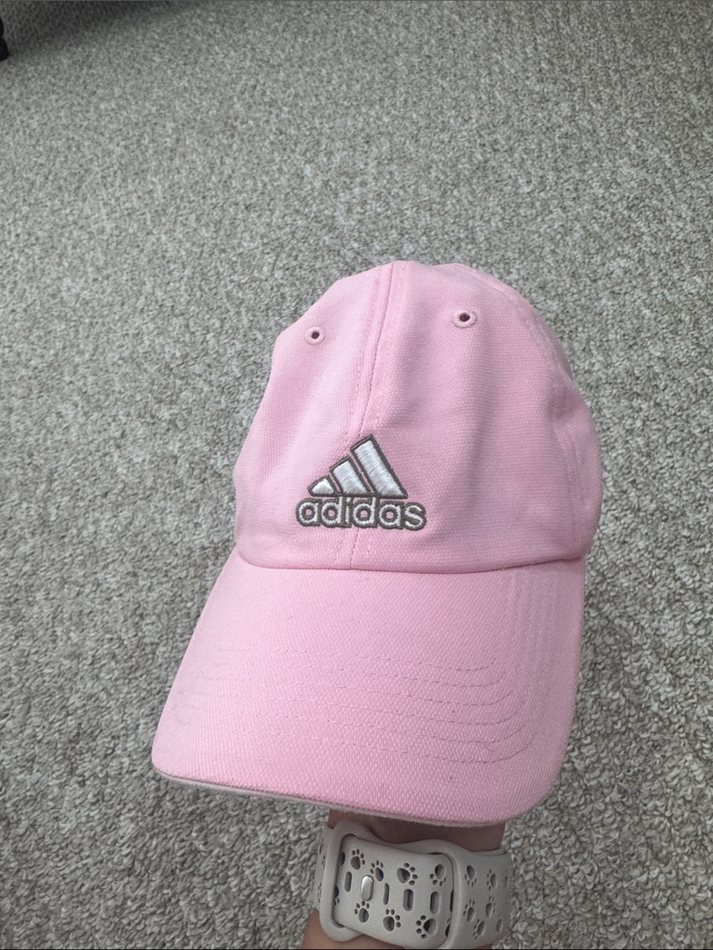 adidas Kids Light Pink Baseball Hat with Embroidered Logo